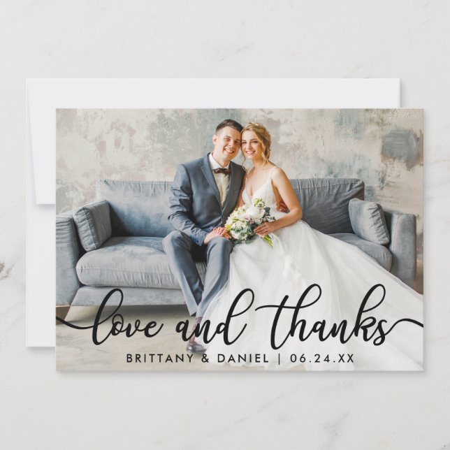 Mariage Love Merci Moderne Calligraphie (Devant)