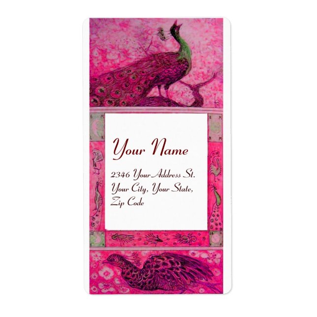 MARIAGE LOVE PEACOCKS, rouge fuchsia rose blanc (Devant)