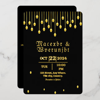 Mariage Luxe Invitation Gold Foil Modèle