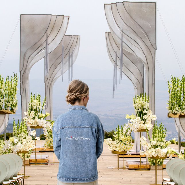 Mariage Maid of Honor Bachelorette (Wedding Maid of Honor Bridal Bachelorette Party Denim Jacket)