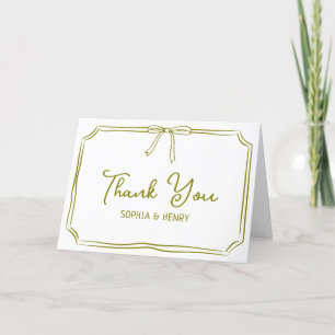 Mariage manuscrit Merci Cartes Elegant Bow
