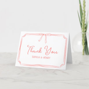 Mariage manuscrit Merci Cartes Elegant Bow