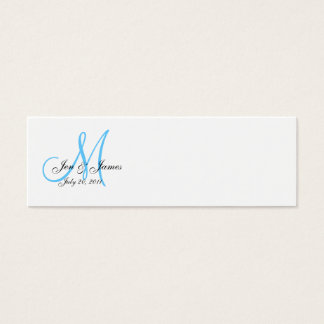 Mariage marié Groom Date Monogram BlueProfile Card