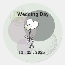 Mariage, Mariée, Salle, Autocollant personnalisé W