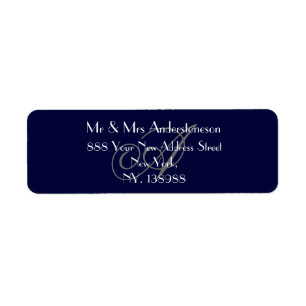 Mariage Marine Blue Monogram RSVP Adresse de retou