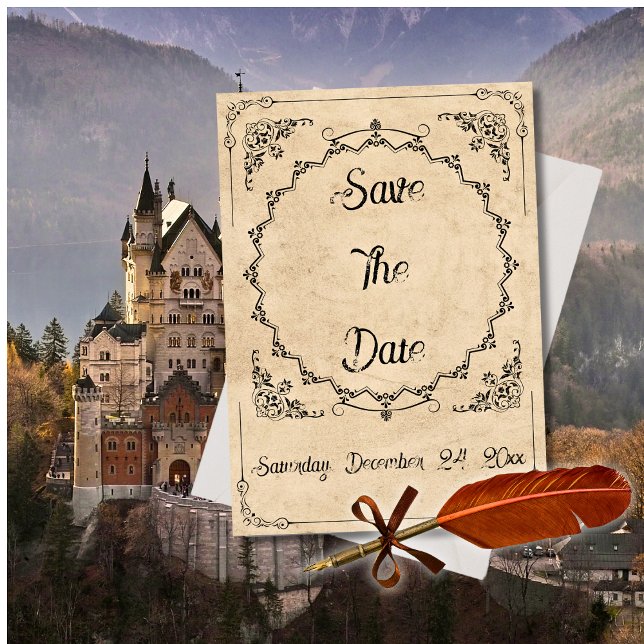 Mariage Medieval Black Elegance Save The Date  (Créateur téléchargé)