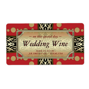 Mariage médiéval moderne Red Gold WineLabels