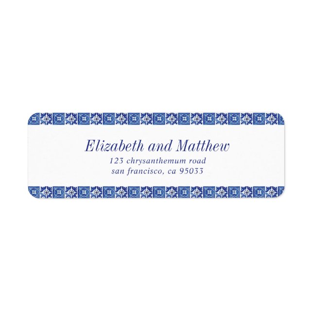 Mariage méditerranéen bleu moderne Adresse de reto (Devant)