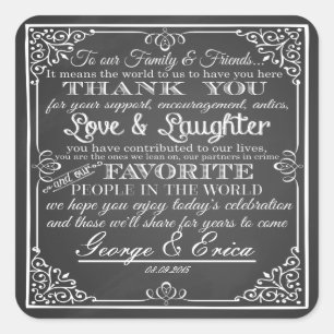 Mariage merci autocollants M. & Mme faveur