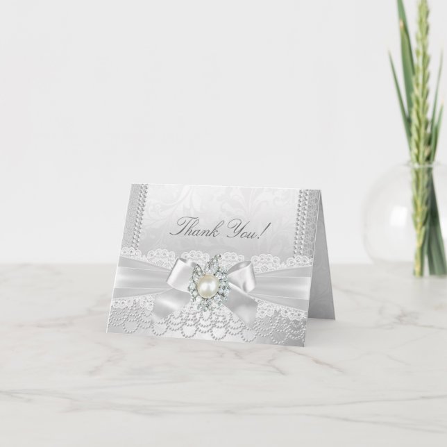Mariage Merci Blanc Pearl Lace Damask Diamond. (Devant)