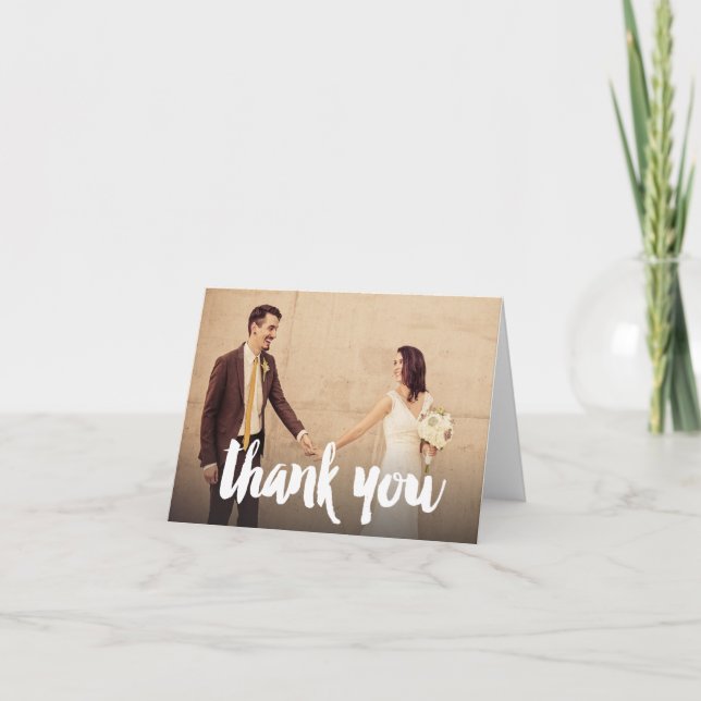 Mariage Merci Brush Letting Salutation photo (Devant)
