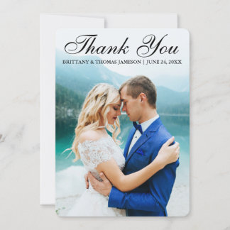 Mariage Merci Carte photo moderne BTR