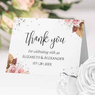 Mariage Merci Cartes   Aquarelle Boho Glitter
