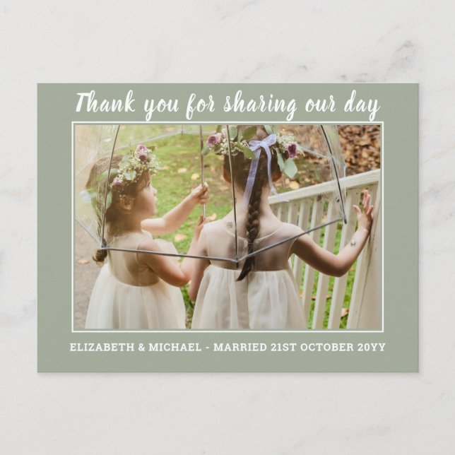 Mariage Merci Cartes Avec Photo Virtual Digital (Devant)