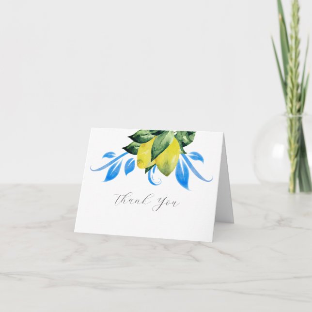 Mariage Merci Cartes Modèle Lemons Aquarelle (Devant)