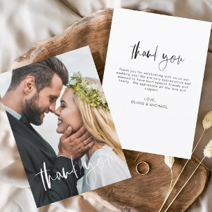 Mariage Merci manuscrit photo romantique