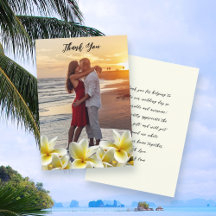 Mariage Merci Message Photo Frangipani Cartes