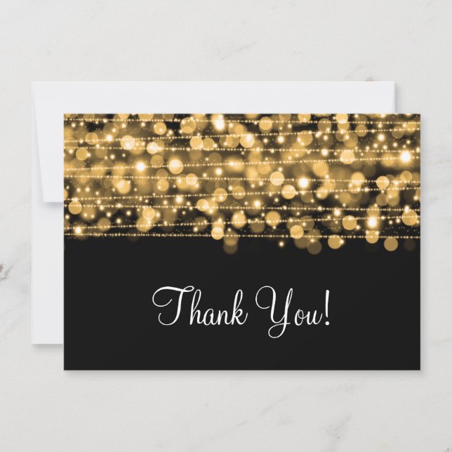 Mariage Merci Note La Fête Sparkles Gold (Devant)