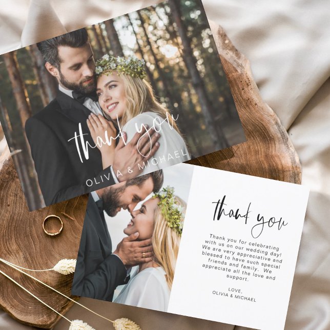 Mariage Merci photo manuscrit Élégant (Créateur téléchargé)