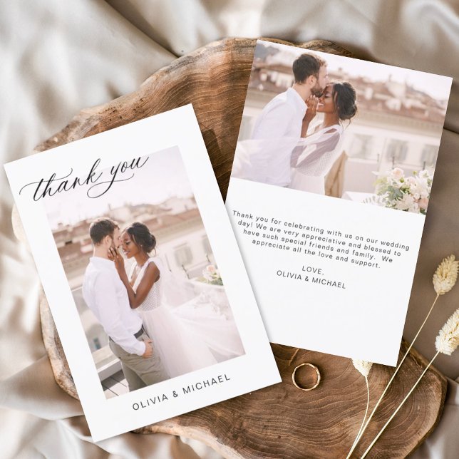 Mariage Merci photo minimaliste romantique (Créateur téléchargé)