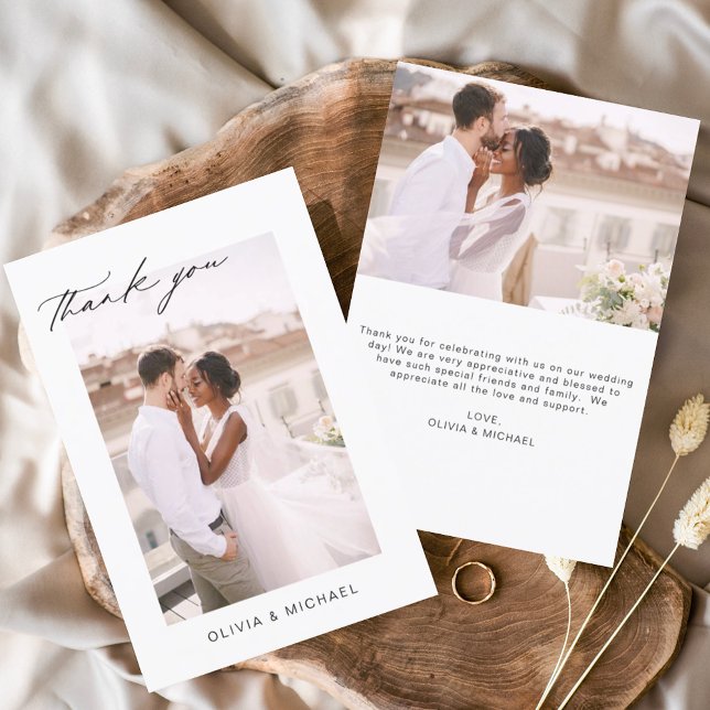 Mariage Merci photo minimaliste romantique (Créateur téléchargé)