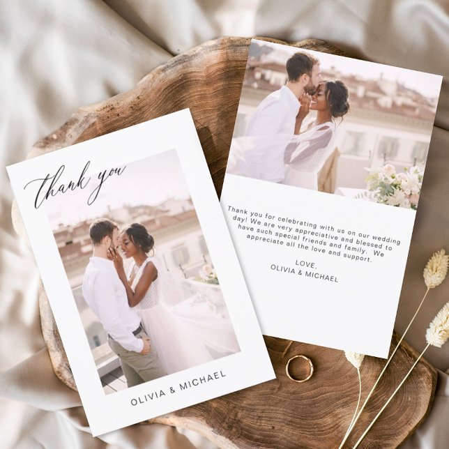 Mariage Merci photo minimaliste romantique (Créateur téléchargé)