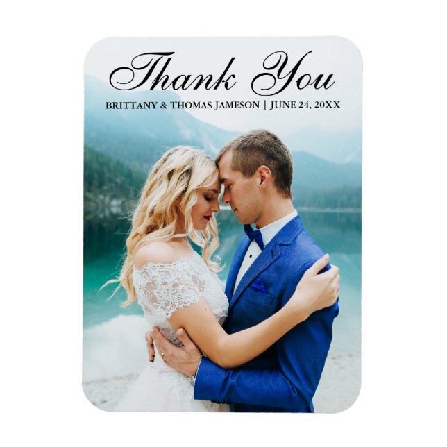Mariage Merci Photo moderne Magnet L (Vertical)
