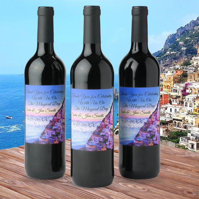 Mariage Merci Positano Italie Vin Étiquette (Créateur téléchargé)