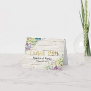 Mariage Merci Succulent Plante Bois rustique