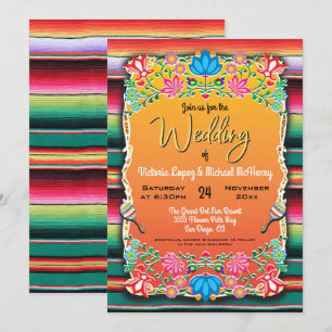 Mariage mexicain Rug et invitation à la floraison