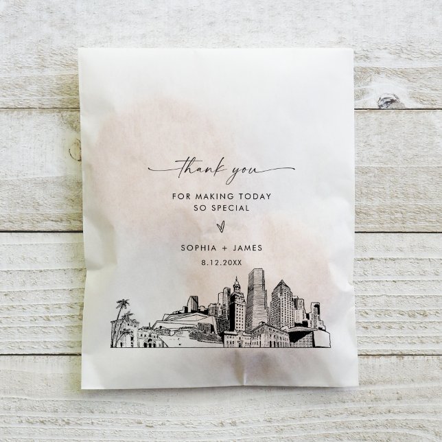 Mariage Miami Skyline Merci Favoriser les sacs (Créateur téléchargé)