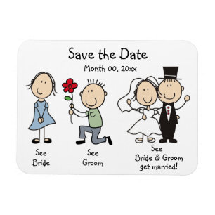 Mariage mignon Enregistrer la date Magnet