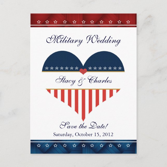 Mariage Militaire du Cœur des États-Unis Carte "Sa (Devant)