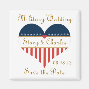 Mariage militaire Enregistrer la date Magnet perso