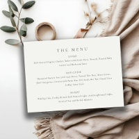 Mariage Mini menu pour typographie noir et blanc m