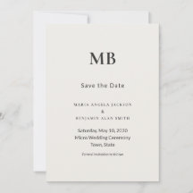 Mariage Minimal Micro Moderne Carte "Save the Date