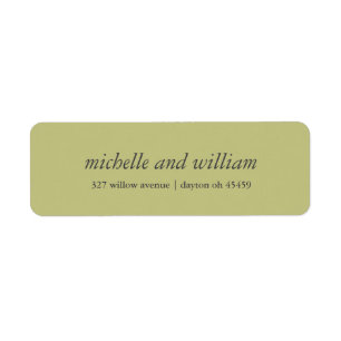 Mariage minimal vert olive et gris personnalisé