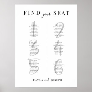 Mariage minimaliste 6 Tableau Sièges