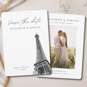 Mariage minimaliste à Paris, carte de sauvegarde d