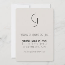 Mariage minimaliste Art Déco Invitation principal
