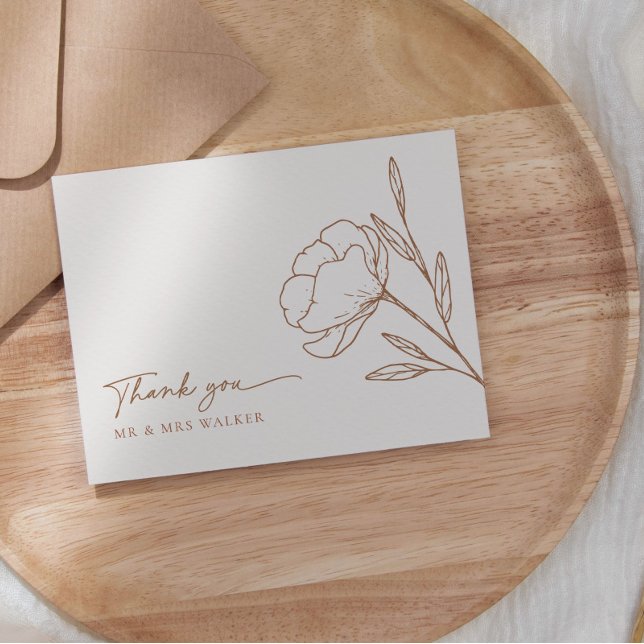 Mariage minimaliste Boho Carte de remerciements pl (Créateur téléchargé)