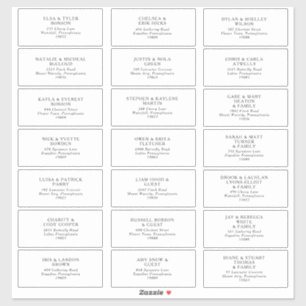 Mariage minimaliste classique Étiquette de adresse