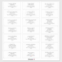 Mariage minimaliste classique Étiquette de adresse