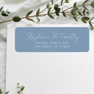 Mariage Minimaliste Dusty Blue Adresse de retour