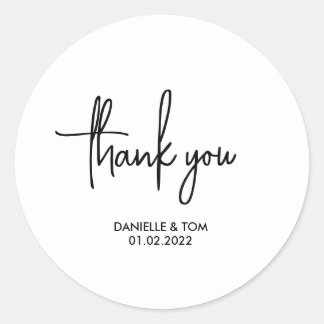 Mariage minimaliste Favoriser Sticker Rond Classiq