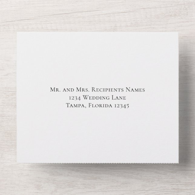 Mariage Minimaliste Modèle Invité Destinataires No (Recto)