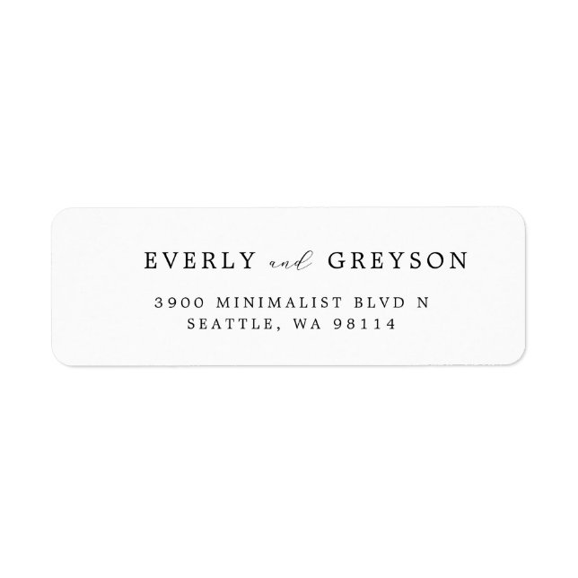 Mariage minimaliste moderne Adresse de retour (Devant)