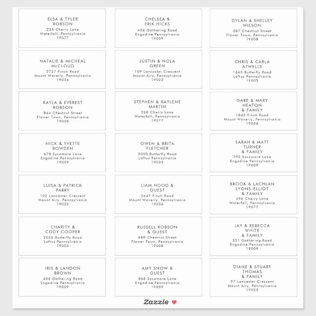 Mariage minimaliste moderne Étiquettes de adresse  (Créateur téléchargé)