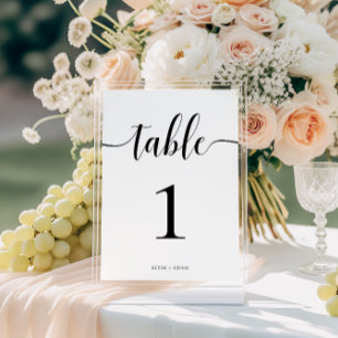 Mariage minimaliste moderne Leyton Numéro de table