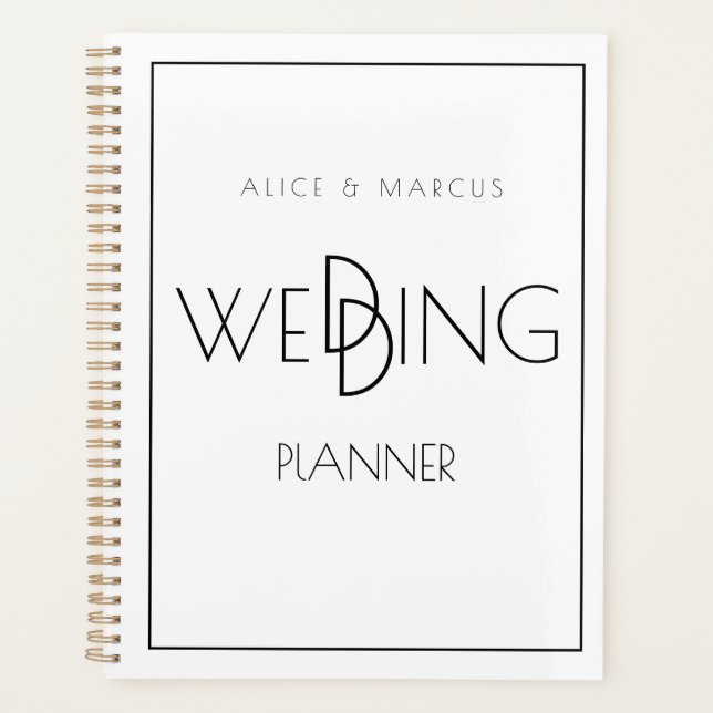 Mariage minimaliste moderne noir et blanc (Devant)